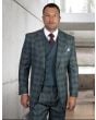Statement Men's 100% Wool 3 Piece Suit - Triple Windowpane