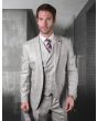 Statement Men's 3 Piece 100% Wool Fashion Suit - Soft Textured Solid