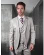 Statement Men's Outlet 3 Piece 100% Wool Fashion Suit - Soft Textured Solid