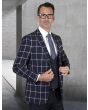 Statement Men's 100% Wool 3 Piece Suit - Solid Windowpane