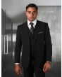 Statement Men's Outlet 100% Wool 3 Piece Suit - Bold Solid Colors