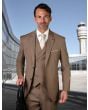 Statement Men's 3 Piece 100% Wool Suit - Solid Color 