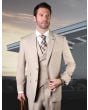 Statement Men's Outlet 3 Piece 100% Wool Suit - Solid Color 
