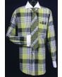 Fratello Men's Outlet French Cuff Dress Shirt Set - Colorful Multi Checker
