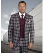 Statement Men's 100% Wool 3 Piece Suit - Overlapping Patterns