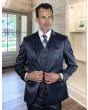 Statement Men's 3 Piece Unique Fashion Suit - Sharkskin