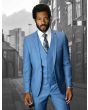 Statement Men's 3 Piece Slim Fit Wool Blend Suit - Stylish Solid Colors