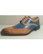 Liberty Footwear Men's Premium Leather Dress Shoe - Mustard/Blue