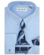 Karl Knox Men's French Cuff Shirt Set - Two Tone Tie