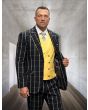 Statement Men's Outlet 100% Wool 3 Piece Suit - Bold Windowpane