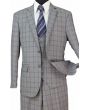 Loriano Men's 3pc Slim Fit Wool Blend Outlet Suit - Low Cut Vest