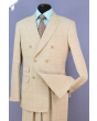 Loriano Men's Outlet 2 Piece Wool Blend Double Breasted Suit - Windowpane