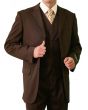 Vitto Men's 3 Piece Solid Discount Outlet Suit - 4 Button Vest