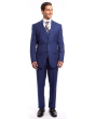 Tazio Men's 3 Piece Executive Pinstripe Suit - Stylish 6 Button Vest