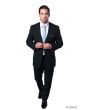 Tazio Men's 2 Piece Executive Slim Suit - Heathered Chalk Stripe