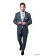 Tazio Men's 2 Piece Executive Slim Suit - Heathered Chalk Stripe