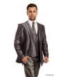 Tazio Men's 3 Piece Slim Fit Suit - Solid Sharkskin