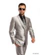 CCO Men's Outlet 3 Piece Slim Fit Suit - Solid Sharkskin