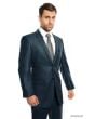 Tazio Men's 2 Piece Slim Fit Suit - Modern Cut Silky Sharkskin