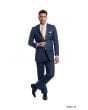 Demantie Men's Outlet 2 Piece Solid Executive Suit - Flat Front Pants