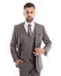 Tazio Men's 3 Piece Slim Fit Executive Suit - Peak Lapel