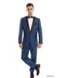 Tazio Men's 2 Piece Slim Fit Suit - Black Satin Shawl Collar