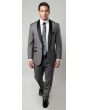 Tazio Men's 2 Piece Slim Fit Suit - Black Satin Shawl Collar
