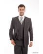 Tazio Men's 3 Piece Slim Fit Suit - Glen Plaid