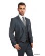 Tazio Men's 3 Piece Slim Fit Executive Suit - Classy Business