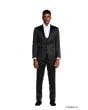 Tazio Men's 3 Piece Skinny Fit Suit - Slight Shine