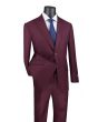 Vinci Men's 2 Piece Modern Fit Executive Suit - Pure Solid