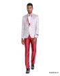 Tazio Men's 4 Piece Skinny Fit Suit - Blooming Flowers