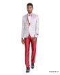 Tazio Men's 4 Piece Outlet Skinny Fit Suit - Blooming Flowers