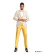 Tazio Men's 4 Piece Skinny Fit Suit - Bright Jacquard