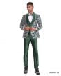 Tazio Men's 4 Piece Skinny Fit Suit - Floral Accents