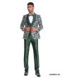 Tazio Men's Outlet 4 Piece Skinny Fit Suit - Floral Accents