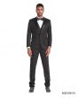 Sean Alexander Men's 3 Piece Skinny Fit Suit - Fashion Windowpane