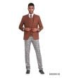 Tazio Men's 3 Piece Skinny Fit Suit - Plaid Pants