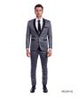 Tazio Men's 3 Piece Executive Suit - Black Accents