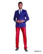 Tazio Men's 2 Piece Skinny Fit Suit - Vibrant Stripes