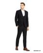 Tazio Men's 3 Piece Skinny Fit Suit - Solid Textured