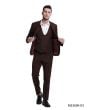 Tazio Men's 3 Piece Skinny Fit Suit - Double Breasted Vest