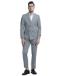Tazio Men's Outlet 2 Piece Skinny Fit Suit - Light Pinstripe
