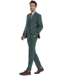 CCO Men's Outlet 2 Piece Skinny Fit Suit - Light Pinstripe