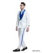 Tazio Men's 2 Piece Skinny Fit Suit - Bold Color Accents