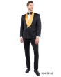 Tazio Men's 2 Piece Skinny Fit Suit - Bold Color Accents