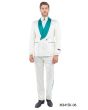 Tazio Men's 2 Piece Skinny Fit Suit - Bold Color Accents