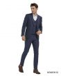 Tazio Men's 3 Piece Skinny Fit Suit - Light Windowpane