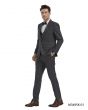 Tazio Men's 3 Piece Skinny Fit Suit - Textured Solid