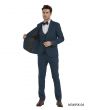 Tazio Men's Outlet 3 Piece Skinny Fit Suit - Textured Solid